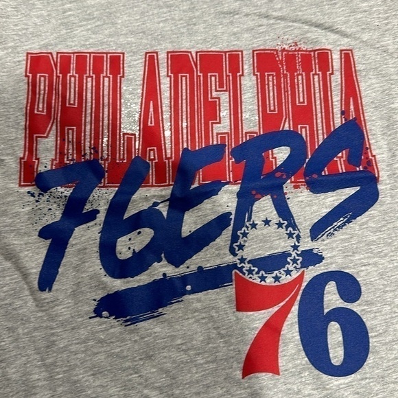 NWT - YOUTH NBA Philadelphia 76ers Long Sleeve Grey TShirt - Picture 3 of 5